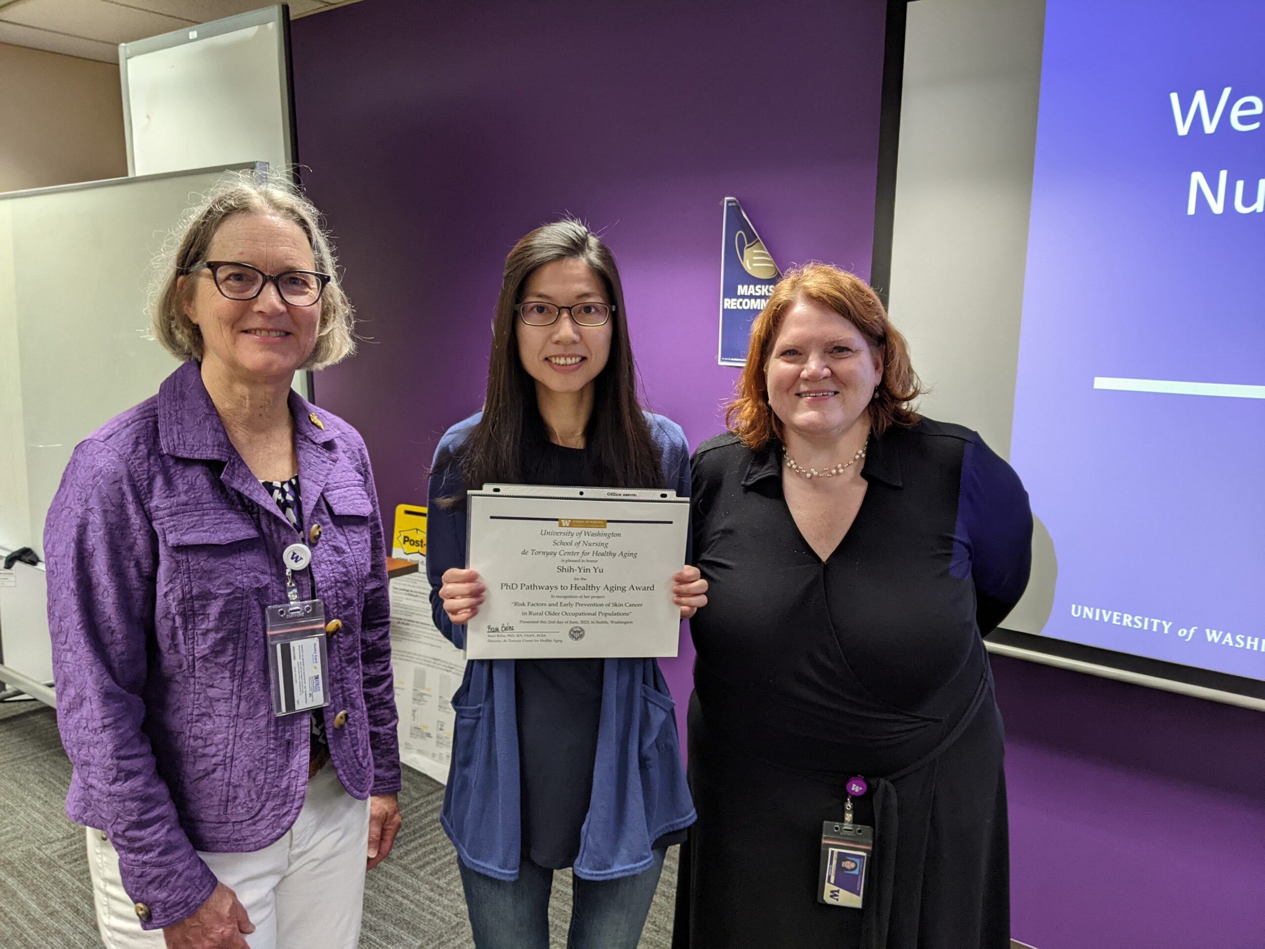 Award winner with two faculty members 