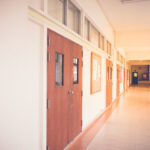 school hallway with doors