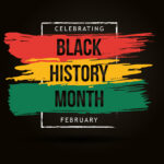 Black History Month Banner with red, yellow, and green stripes