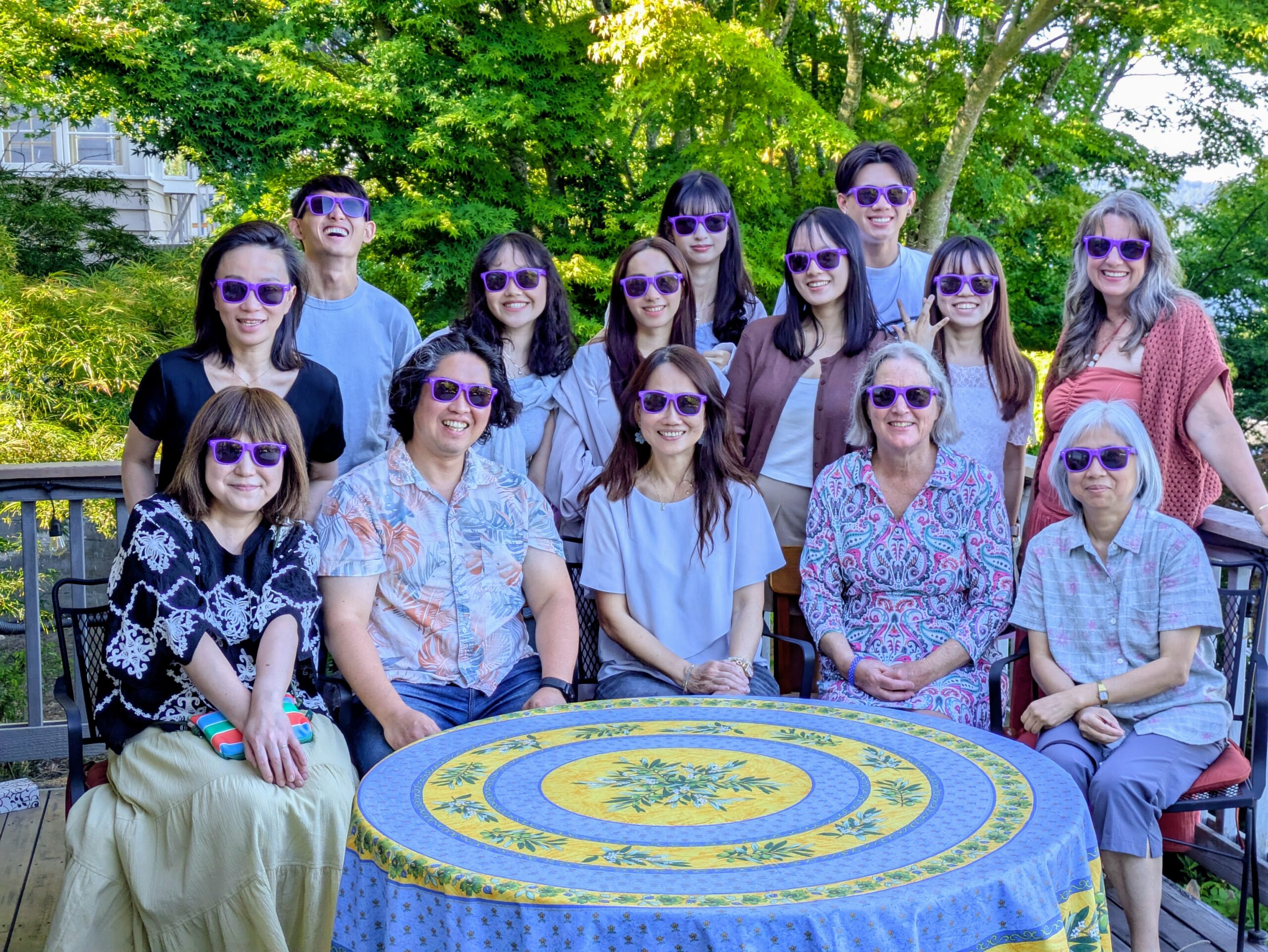 A group of people with sunglasses